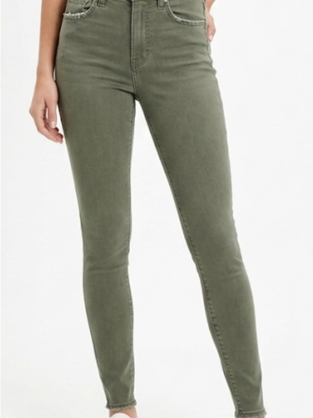 American Eagle Outfitters Olive Green High-Rise Skinny Jeans Size 2
